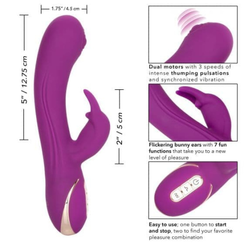 CalExotic Jack Rabbit Signature Silicone Thumping Rabbit - вібратор кролик, 12.8х4.5 см - купити в Україні | Секс шоп SEX-SHOP.ua