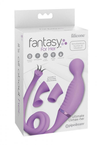 Pipedream Ultimate Climax-Her - Вібратор з вакумною стимуляцією клітора, 14х3.5 см - купити в Україні | Секс шоп SEX-SHOP.ua