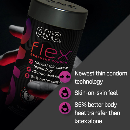 ONE Flex Graphene Condom, 10 шт - купити в Україні | Секс шоп SEX-SHOP.ua