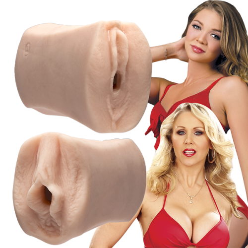 Doc Johnson Jessie Andrews / Julia Ann - мастурбатор двосторонній - вагіна/вагіна, 14.7х6.4 см - купити в Україні | Секс шоп SEX-SHOP.ua