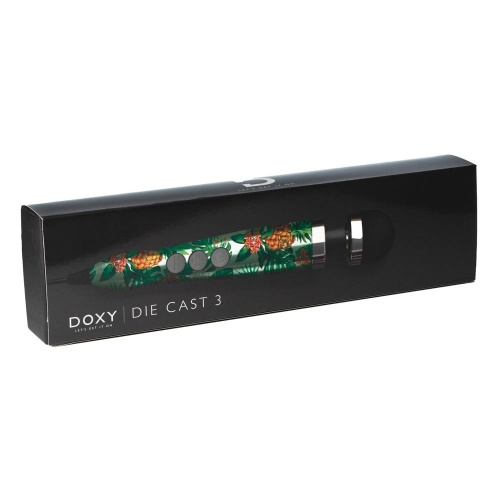 DOXY Die Cast 3 Pineapple - очень мощный вибратор-микрофон в алюминиево-титановом корпусе, 28х4.5 см (ананас) - sex-shop.ua