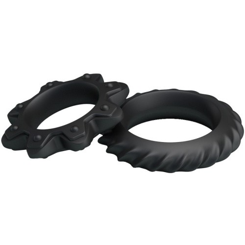 LyBaile Ring Flowering Black - Набор эрекционных колец разного диаметра, 2 шт