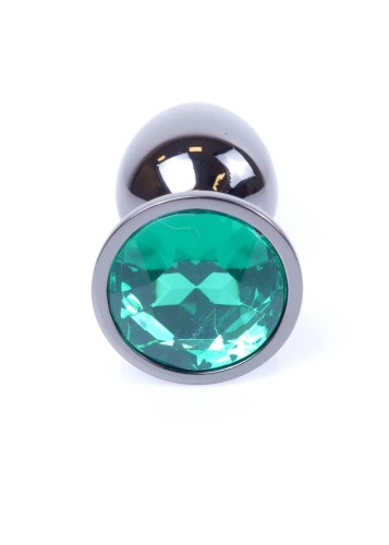 Металлическая анальная пробка с кристаллом Boss Jewellery Dark Silver