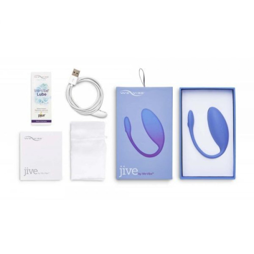 We-Vibe Jive Smart + Лубрикант 50 мл - мощное виброяйцо с управлением со смартфона, 9.2х3.6 см (голубой) - sex-shop.ua