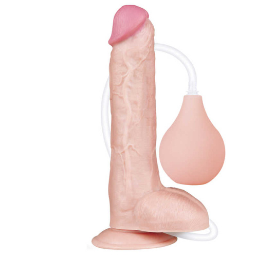 LoveToy Squirt Extreme Dildo Flesh 10 '' - Большой кончающий фаллос, 25.4х4.8 см - sex-shop.ua