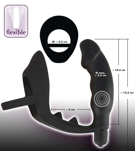Ерекційне кільце з анальною пробкою Black Velvets Ring & Vibro Plug - купити в Україні | Секс шоп SEX-SHOP.ua