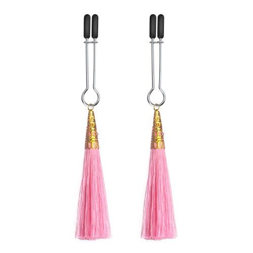 Glamor Tassel Nipple Clamp Pink - Затискачі для сосків, 14 см (рожевий) - купити в Україні | Секс шоп SEX-SHOP.ua