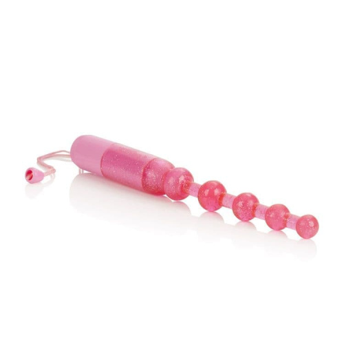 CalExotics Vibrating Pleasure Beads - анальная елочка с вибрацией, 11х2 см (розовый) - sex-shop.ua