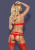 Obsessive Heartina set - эротический комплект бюстгальтер, стринги и пояс для чулок, L/XL (красный)