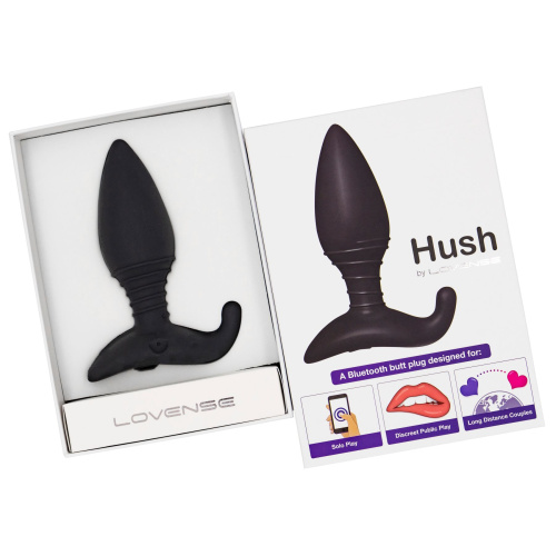 Lovense Hush анальная пробка со смарт-приложением для пар и вебкам моделей маленькая, 12х3,8 см - sex-shop.ua