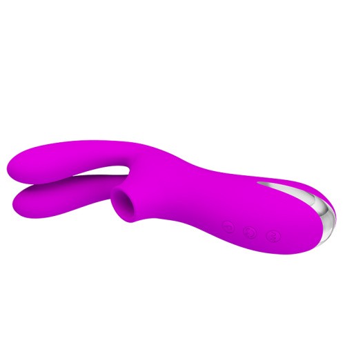 Pretty Love Ralap Vibrator + Suction Purple - Симулятор орального секса для женщин, 16.2х3.7 см (фиолетовый)
