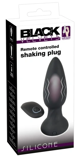 Orion Black Velvets RC Shaking Plug - Анальная пробка с пульсацией и вибрацией, 14,2х4,1 см (черный) - sex-shop.ua