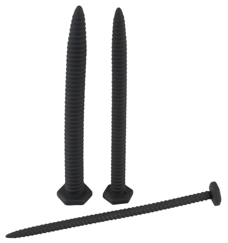 Screw Dilator Set - Стимулятори уретри, 15,5 см 3 шт (чорний)