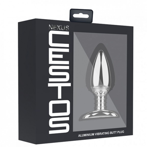 Nexus Cestos алюминиевая анальная пробка с вибрацией, 12х4 см (серебристый) - sex-shop.ua