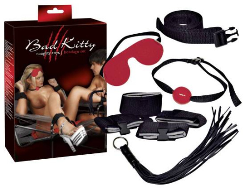 Bad Kitty Bondage Set - Набор БДСМ аксессуаров из 8 предметов - sex-shop.ua