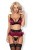 Obsessive 845-SEG-5 set - эротический комплект с кружевом и поясом для чулок, S/M (вишневый)