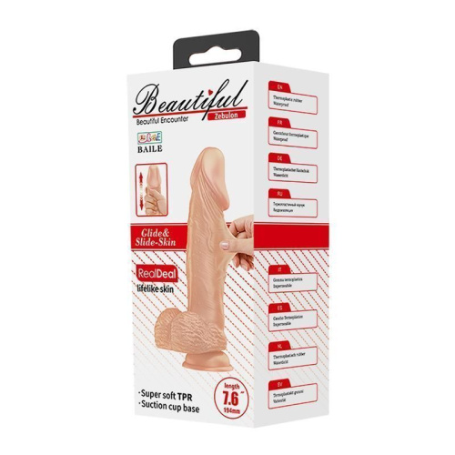 Beautiful Encounter Dildo Flesh - Реалистичный фаллос на присоске, 19,4 см (телесный)