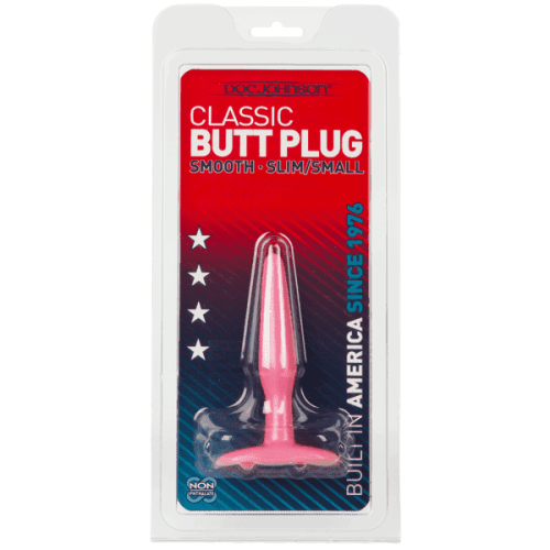 Doc Johnson Butt Plugs Smooth Classic - Анальная пробка малая, 7х2 см (розовый) - sex-shop.ua