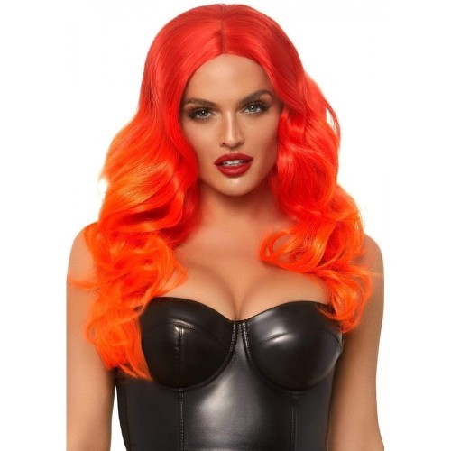 Leg Avenue-Ombre long wavy wig Orange - Сексуальный рыжий парик - sex-shop.ua