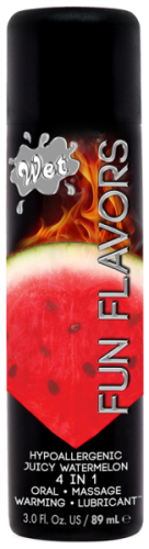 Wet Fun Flavors 4-in-1 Fun Watermelon - Съедобный лубрикант 4 в 1 на водной основе, 89 мл (арбуз) - sex-shop.ua