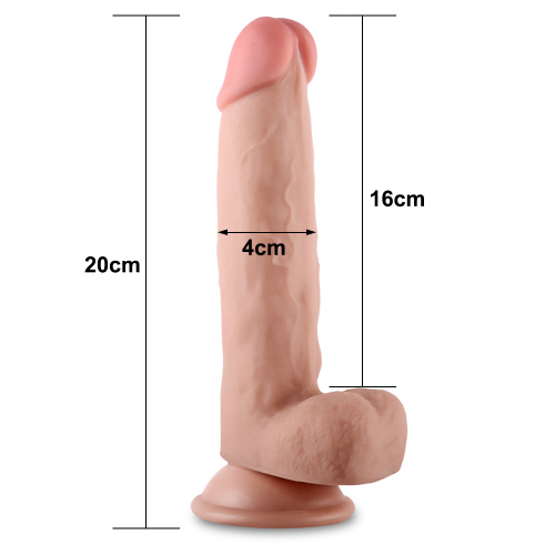LoveToy - Sliding-Skin Dual Layer Dong 8 '' - Фаллоимитатор, 20х4 см