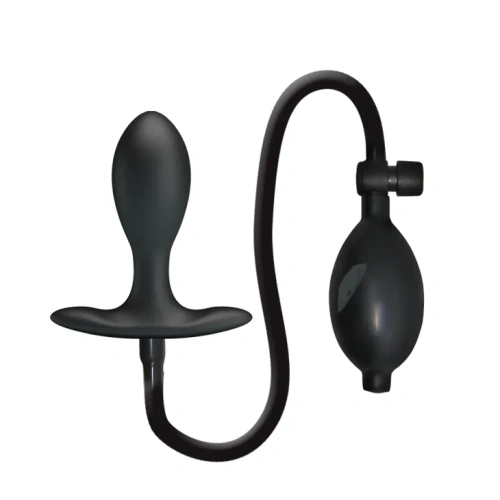 Pretty Love Inflatable Anla Plug Black - надувная анальна пробка со смещенным центром тяжести, 15 см (черный) - sex-shop.ua