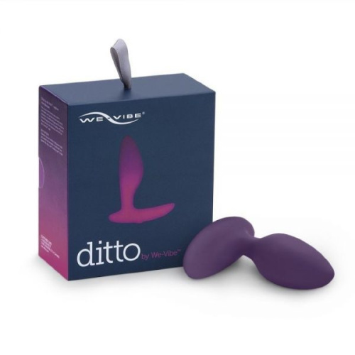 We-Vibe Ditto + Лубрикант 50 мл - смарт-пробка с дистанционным управлением, 8.8х3,1 см (фиолетовый) - sex-shop.ua