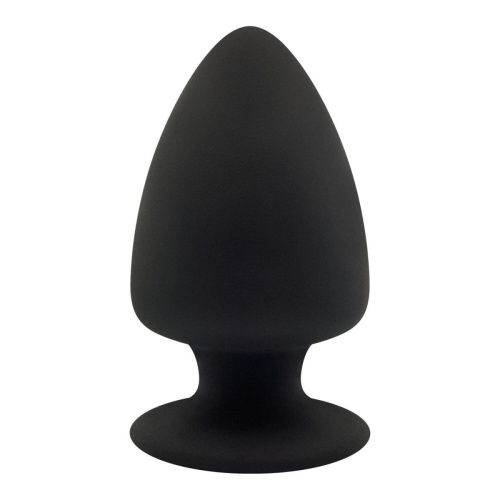 SilexD Model 1 size L - двошарова анальна пробка: силікон+Silexpan, 11х6.2 см (чорний)
