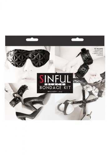 Комплект для бондажа Sinful Bondage Kit (черный) - sex-shop.ua