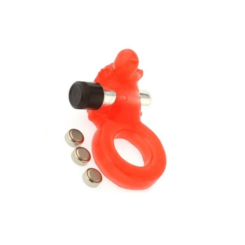 Seven Creations Jelly Turtle Cockring - виброкольцо, 5.5х1.4 см (красный)