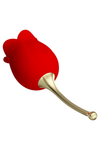 Pretty Love Rose Lover Licking Stimulator Red - Клиторальный стимулятор, 14,2 см (красный) - sex-shop.ua