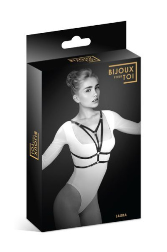 Bijoux Pour Toi Laura - Портупея на грудь из эластичного полиэстера - sex-shop.ua