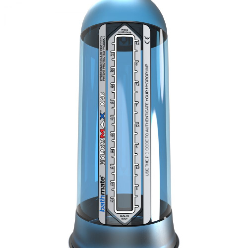 Bathmate HydroMax X40 Penis Pump - Гидронасос для увеличения члена, 30х6.5 см (голубой) - sex-shop.ua