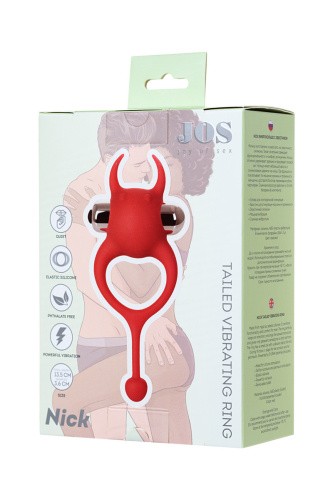 Toyfa Jos Nick - виброкольцо со стимулятором клитора, 13.5х3.6 см (красный)