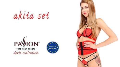 Passion Exclusive - Akita Set - Комплект белья, S/M (красный)