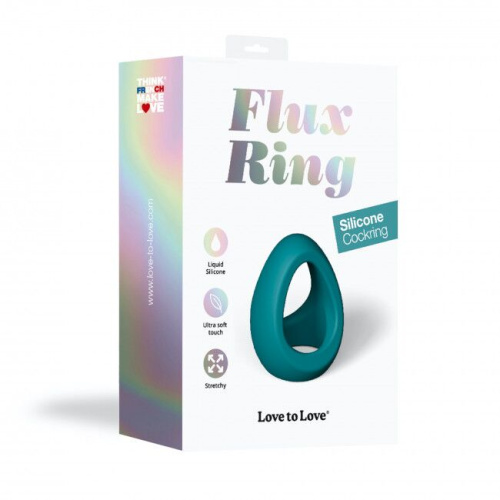 Love To Love Flux Ring Black Teal Me - эрекционное кольцо двойное, 3 см. (бирюзовое) - sex-shop.ua