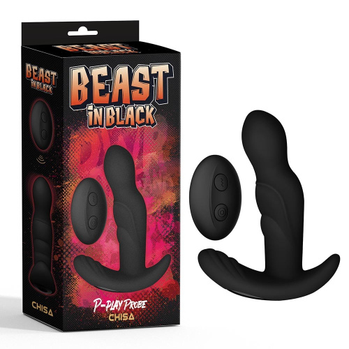 Beast In Black P-Play Probe - Масажер простати з ротацією, 11.2х3.3 см