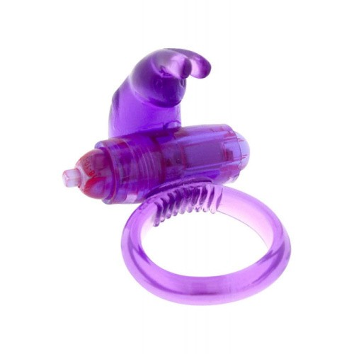Seven Creations Rabbit Silicone Vibrating Cockring - виброкольцо, 4х2.5 см (фиолетовый)