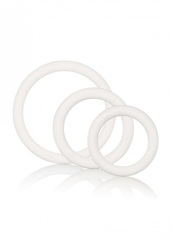 CalExotics Rubber Ring - 3 Piece Set - набор эрекционных колец (белый) - sex-shop.ua