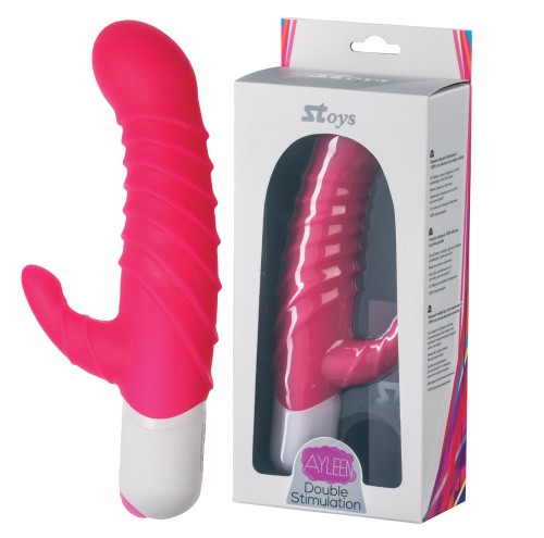 StRubber SToys Ayleen - Рельефный вибратор-кролик, 15х3.5 см (розовый)