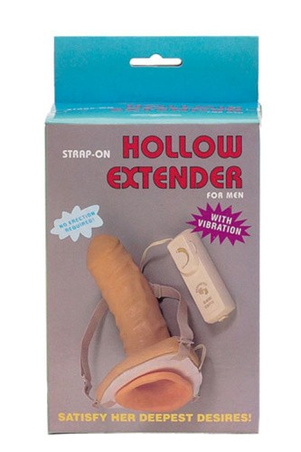 Полый страпон с вибрацией Strap-On Vibrating Extender, 17Х5 см