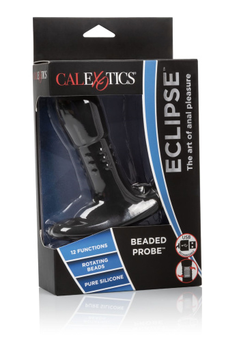 CalExotics Eclipse Beaded Probe - анальная пробка с эффектом римминга и вибрацией, 10,3х3,3 см