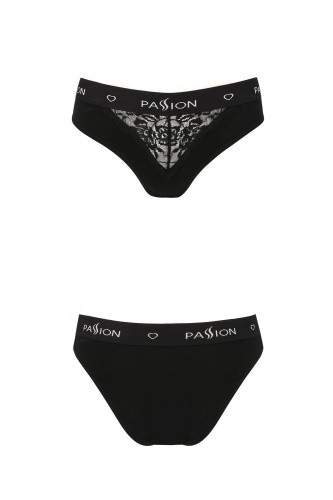 Passion PS001 Panties - Трусики з широкою резинкою та мереживом (чорні, розмір S) - купити в Україні | Секс шоп SEX-SHOP.ua