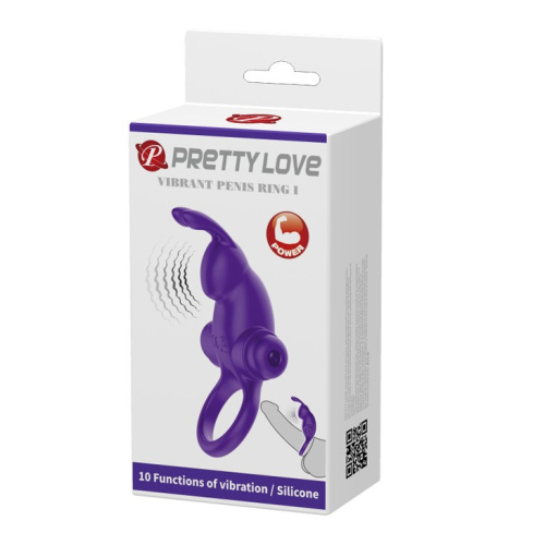 Pretty Love Vibro Penis Ring Rabbit I Purple - Виброкольцо, 11,3 см (фиолетовый)