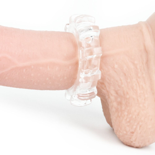 LoveToy Power Plus Cockring 3 - эрекционное кольцо с рельефом, 4.5 см (прозрачный)