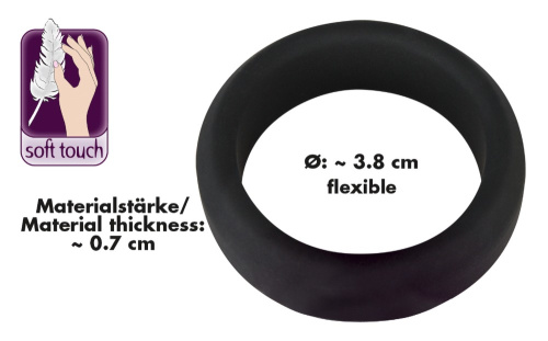 Black Velvets Cock Ring - Ерекційне кільце, 3.8 см (чорний)