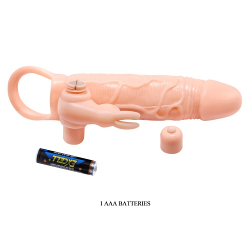 Подовжуюча насадка на пеніс Pretty Love Brave Man Vibro Extension flesh