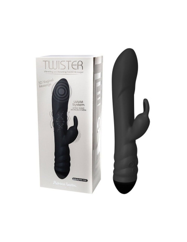 Adrien Lastic Twister - Вибратор кролик, 23х4 см (чёрный) - sex-shop.ua