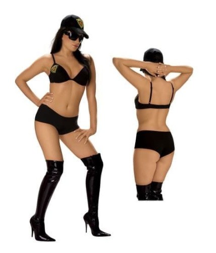 Roxana - ролевой костюм полицейской POLICEWOMAN M, (черный) - sex-shop.ua