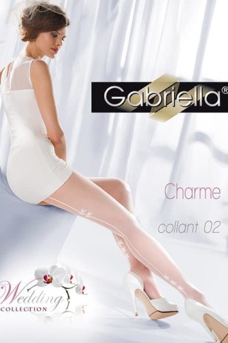 Gabriella Charme 02 - Колготки з ніжним візерунком, 4 (білий) - купити в Україні | Секс шоп SEX-SHOP.ua